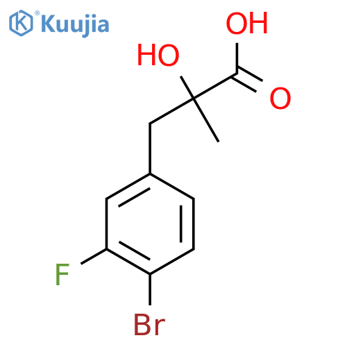 3-(4-bromo-3-fluorophenyl)-2-hydroxy-2-methylpropanoic acid structure