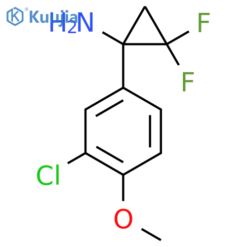 1-(3-chloro-4-methoxyphenyl)-2,2-difluorocyclopropan-1-amine structure