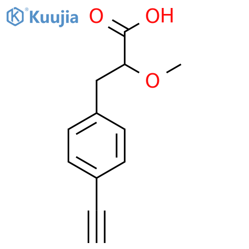 3-(4-ethynylphenyl)-2-methoxypropanoic acid structure