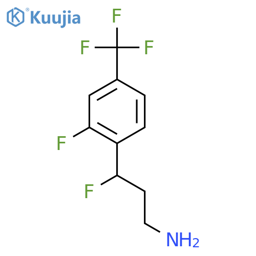 3-fluoro-3-2-fluoro-4-(trifluoromethyl)phenylpropan-1-amine structure
