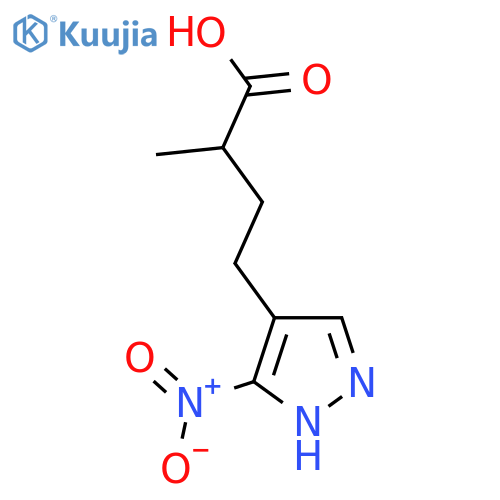 2-methyl-4-(3-nitro-1H-pyrazol-4-yl)butanoic acid structure
