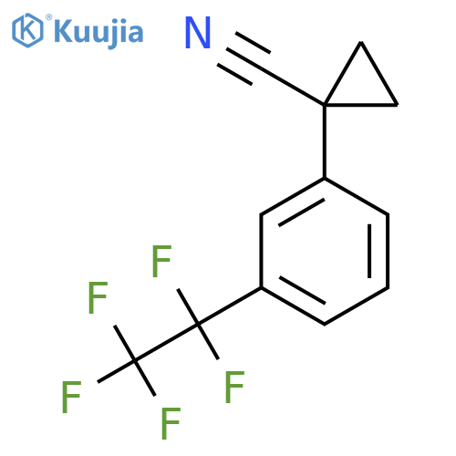 1-3-(pentafluoroethyl)phenylcyclopropane-1-carbonitrile structure
