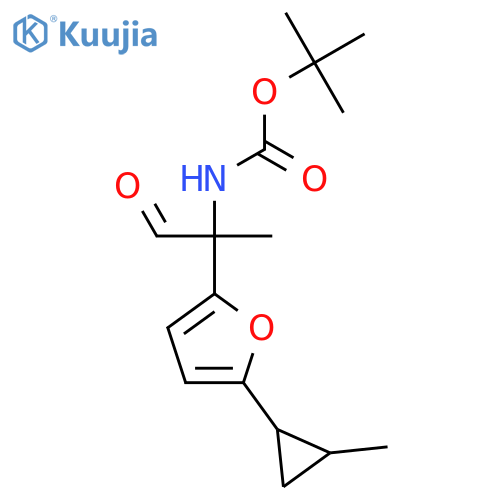 tert-butyl N-{2-[5-(2-methylcyclopropyl)furan-2-yl]-1-oxopropan-2-yl}carbamate structure