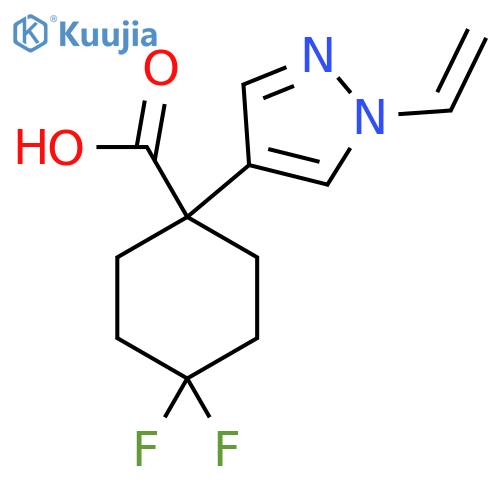 1-(1-ethenyl-1H-pyrazol-4-yl)-4,4-difluorocyclohexane-1-carboxylic acid structure