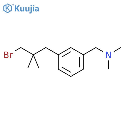 {3-(3-bromo-2,2-dimethylpropyl)phenylmethyl}dimethylamine structure