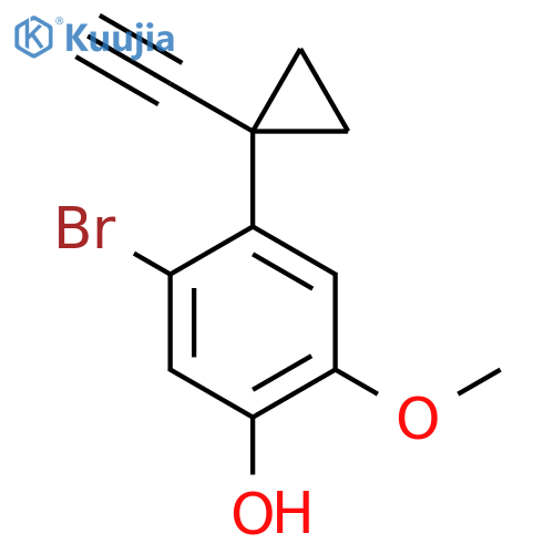 5-bromo-4-(1-ethynylcyclopropyl)-2-methoxyphenol structure