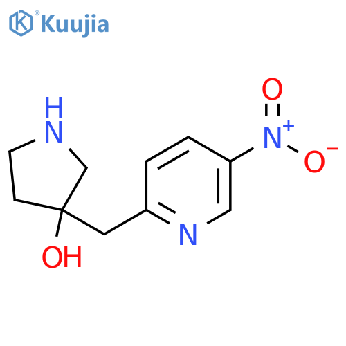 3-(5-nitropyridin-2-yl)methylpyrrolidin-3-ol structure