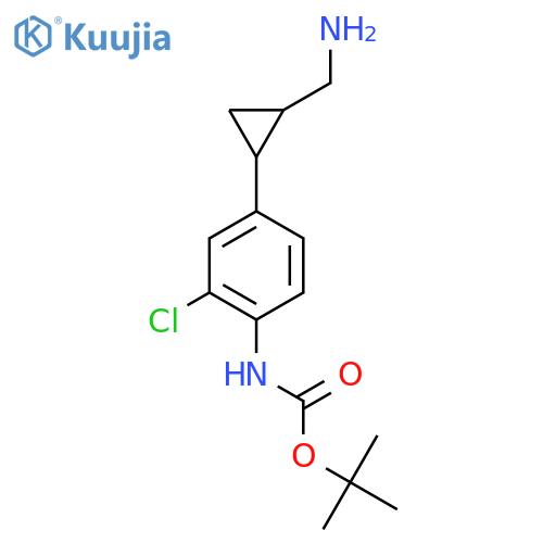 tert-butyl N-{4-2-(aminomethyl)cyclopropyl-2-chlorophenyl}carbamate structure