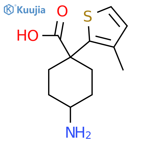 4-amino-1-(3-methylthiophen-2-yl)cyclohexane-1-carboxylic acid structure