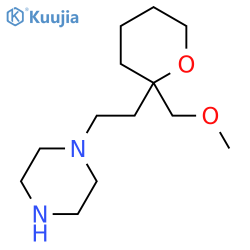 1-{2-2-(methoxymethyl)oxan-2-ylethyl}piperazine structure
