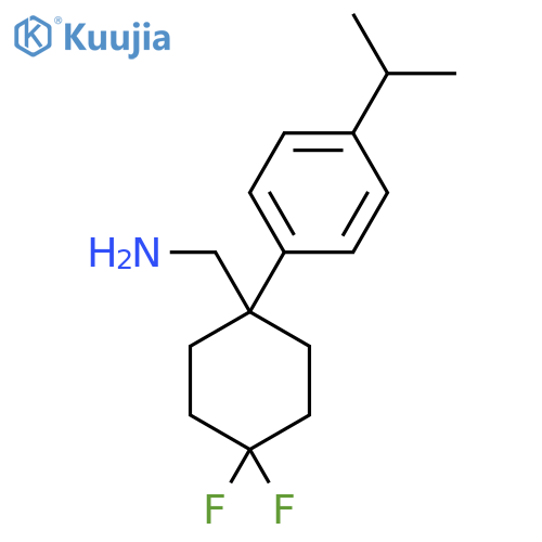 {4,4-difluoro-1-4-(propan-2-yl)phenylcyclohexyl}methanamine structure