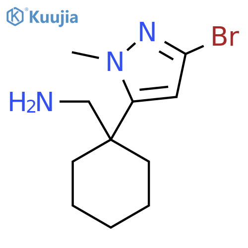 1-(3-bromo-1-methyl-1H-pyrazol-5-yl)cyclohexylmethanamine structure