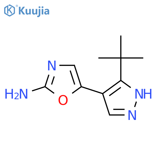 5-(3-tert-butyl-1H-pyrazol-4-yl)-1,3-oxazol-2-amine structure