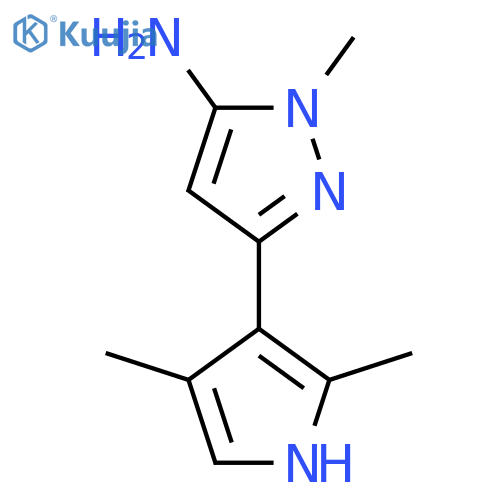 3-(2,4-dimethyl-1H-pyrrol-3-yl)-1-methyl-1H-pyrazol-5-amine structure