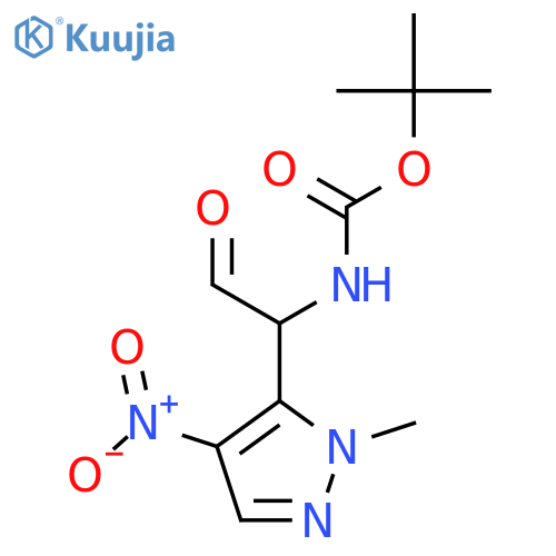 tert-butyl N-1-(1-methyl-4-nitro-1H-pyrazol-5-yl)-2-oxoethylcarbamate structure