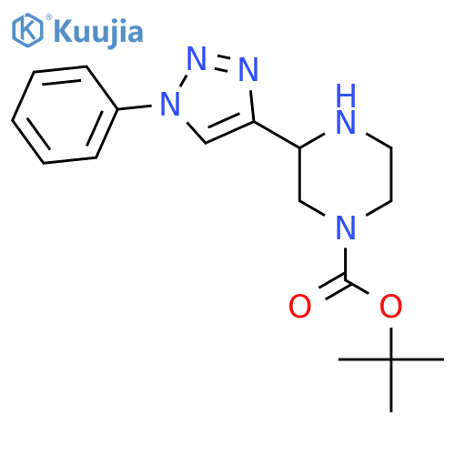 tert-butyl 3-(1-phenyl-1H-1,2,3-triazol-4-yl)piperazine-1-carboxylate structure