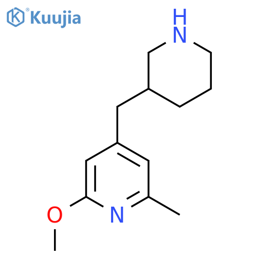 2-methoxy-6-methyl-4-(piperidin-3-yl)methylpyridine structure