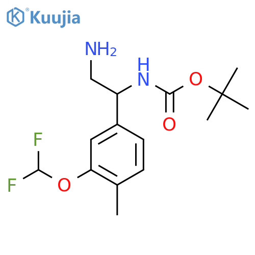 tert-butyl N-{2-amino-1-3-(difluoromethoxy)-4-methylphenylethyl}carbamate structure