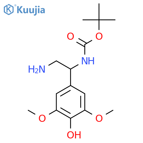 tert-butyl N-2-amino-1-(4-hydroxy-3,5-dimethoxyphenyl)ethylcarbamate structure