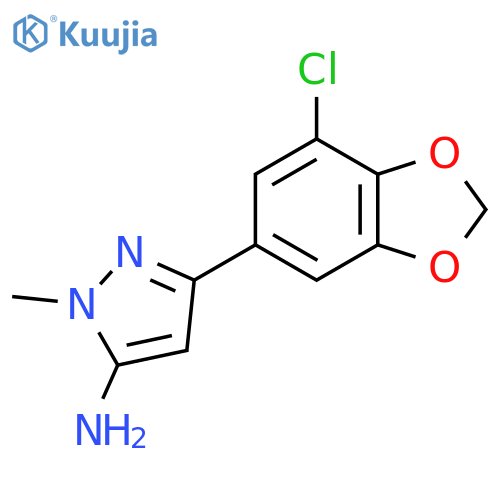 3-(7-chloro-1,3-dioxaindan-5-yl)-1-methyl-1H-pyrazol-5-amine structure