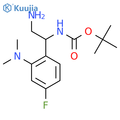 tert-butyl N-{2-amino-1-2-(dimethylamino)-4-fluorophenylethyl}carbamate structure