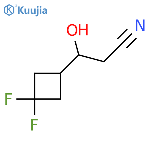 3-(3,3-difluorocyclobutyl)-3-hydroxypropanenitrile structure