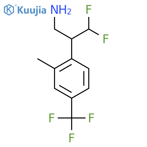 3,3-difluoro-2-2-methyl-4-(trifluoromethyl)phenylpropan-1-amine structure