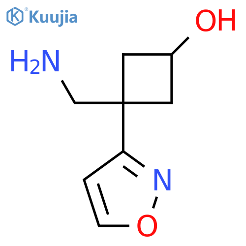 3-(aminomethyl)-3-(1,2-oxazol-3-yl)cyclobutan-1-ol structure