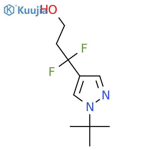 3-(1-tert-butyl-1H-pyrazol-4-yl)-3,3-difluoropropan-1-ol structure