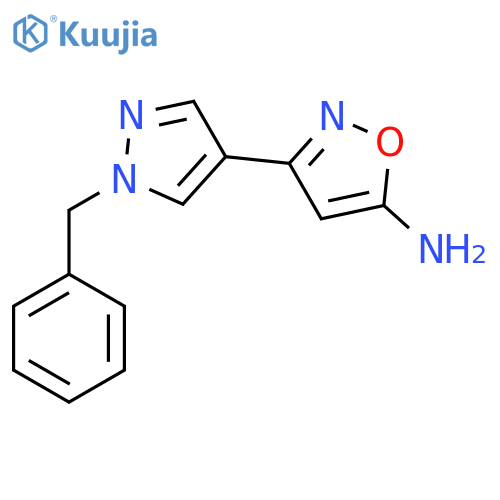3-(1-benzyl-1H-pyrazol-4-yl)-1,2-oxazol-5-amine structure
