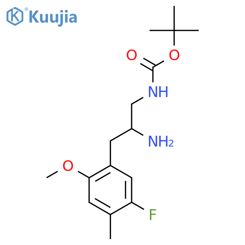 tert-butyl N-2-amino-3-(5-fluoro-2-methoxy-4-methylphenyl)propylcarbamate structure