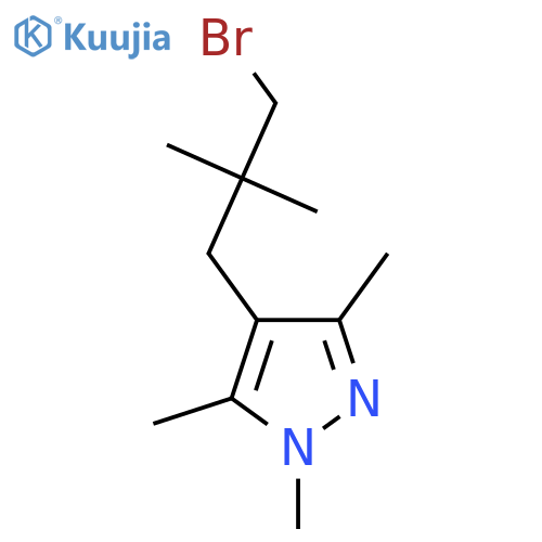 4-(3-bromo-2,2-dimethylpropyl)-1,3,5-trimethyl-1H-pyrazole structure