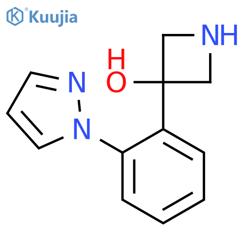 3-2-(1H-pyrazol-1-yl)phenylazetidin-3-ol structure