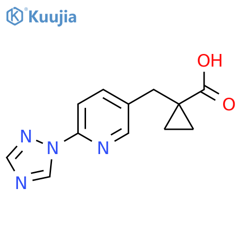1-{6-(1H-1,2,4-triazol-1-yl)pyridin-3-ylmethyl}cyclopropane-1-carboxylic acid structure