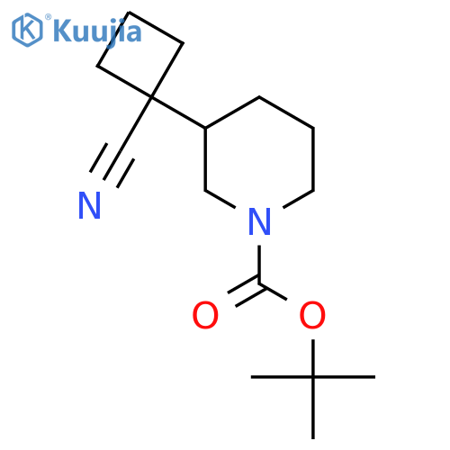 tert-butyl 3-(1-cyanocyclobutyl)piperidine-1-carboxylate structure