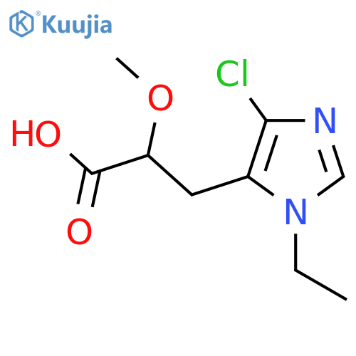 3-(4-chloro-1-ethyl-1H-imidazol-5-yl)-2-methoxypropanoic acid structure