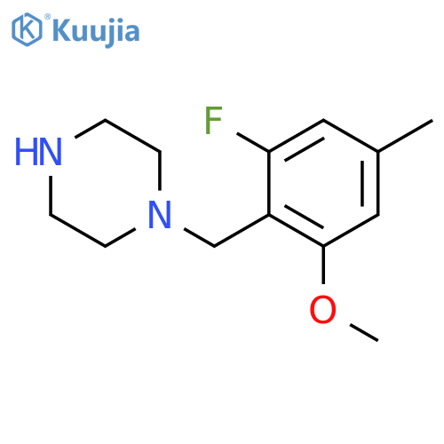 1-(2-fluoro-6-methoxy-4-methylphenyl)methylpiperazine structure