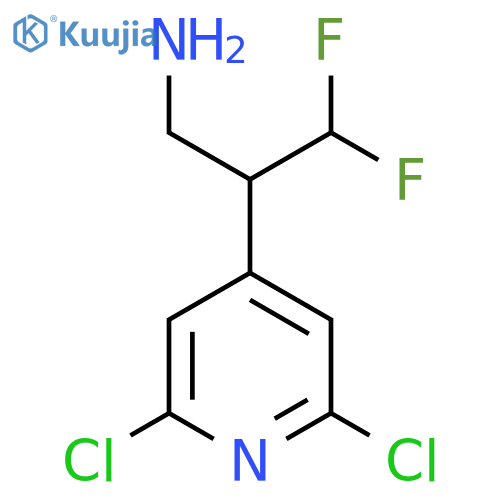 2-(2,6-dichloropyridin-4-yl)-3,3-difluoropropan-1-amine structure