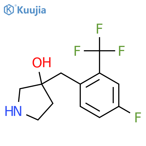 3-{4-fluoro-2-(trifluoromethyl)phenylmethyl}pyrrolidin-3-ol structure