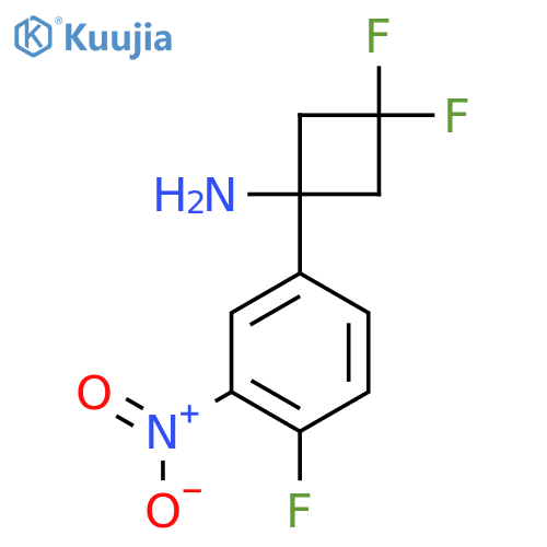 3,3-difluoro-1-(4-fluoro-3-nitrophenyl)cyclobutan-1-amine structure