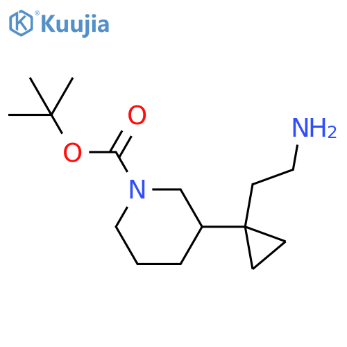 tert-butyl 3-1-(2-aminoethyl)cyclopropylpiperidine-1-carboxylate structure