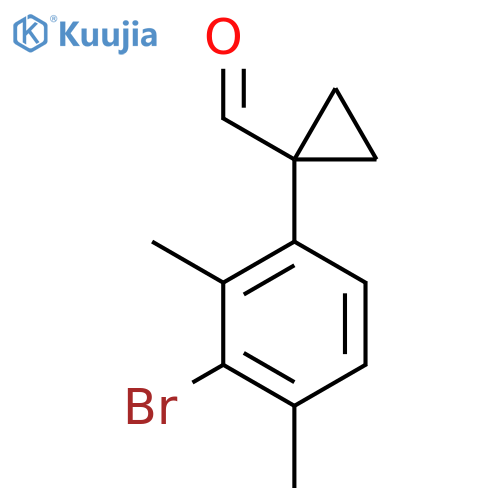 1-(3-Bromo-2,4-dimethylphenyl)cyclopropane-1-carbaldehyde structure