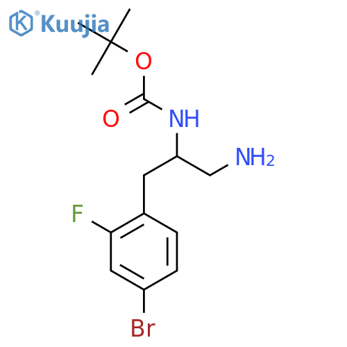 tert-butyl N-1-amino-3-(4-bromo-2-fluorophenyl)propan-2-ylcarbamate structure
