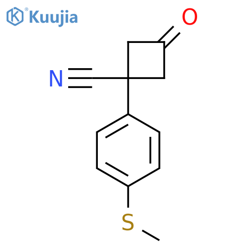 1-4-(methylsulfanyl)phenyl-3-oxocyclobutane-1-carbonitrile structure