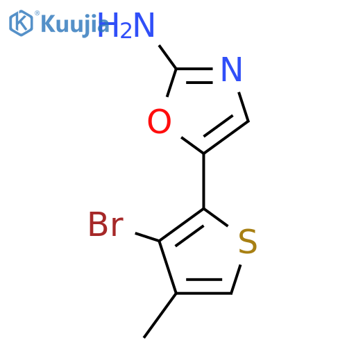 5-(3-bromo-4-methylthiophen-2-yl)-1,3-oxazol-2-amine structure