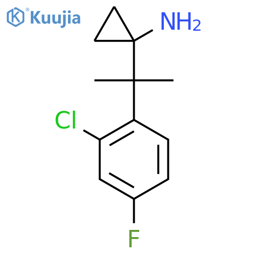 1-2-(2-chloro-4-fluorophenyl)propan-2-ylcyclopropan-1-amine structure