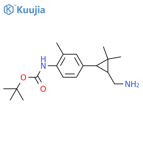 tert-butyl N-{4-3-(aminomethyl)-2,2-dimethylcyclopropyl-2-methylphenyl}carbamate structure