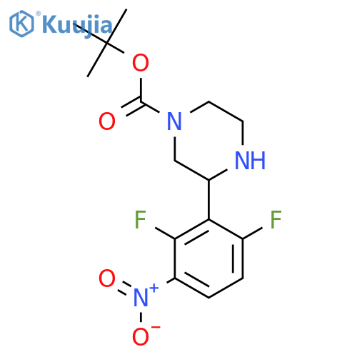 tert-butyl 3-(2,6-difluoro-3-nitrophenyl)piperazine-1-carboxylate structure
