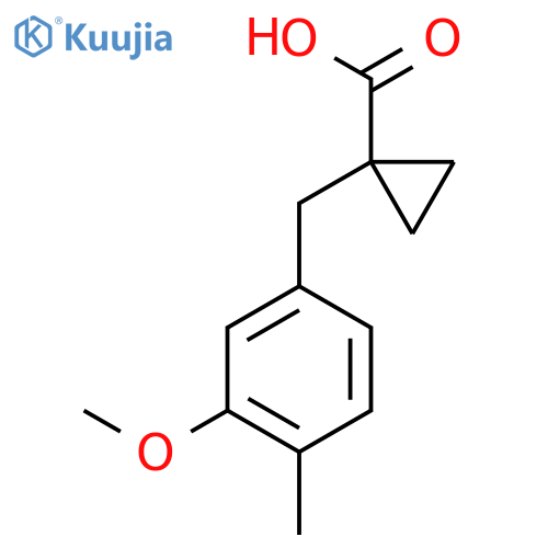1-(3-methoxy-4-methylphenyl)methylcyclopropane-1-carboxylic acid structure