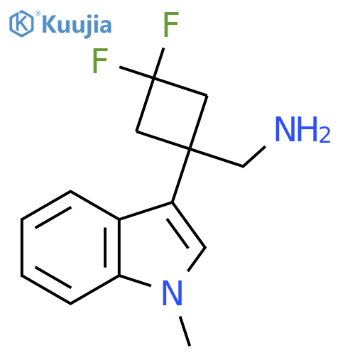 3,3-difluoro-1-(1-methyl-1H-indol-3-yl)cyclobutylmethanamine structure